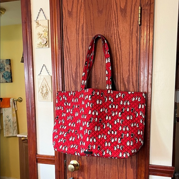 Vera Bradley Red and Black Patterned Tote - Picture 1 of 2